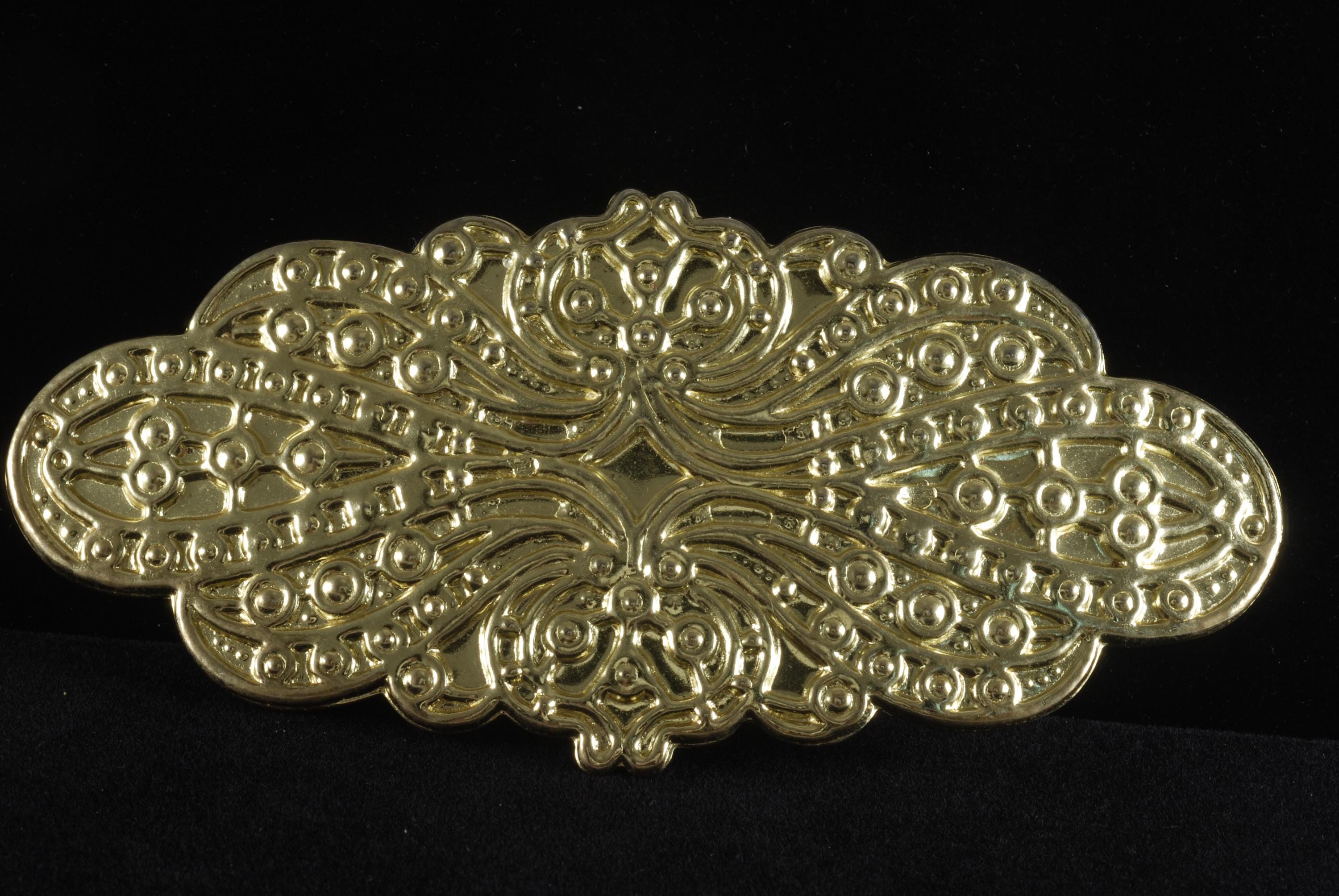Vintage Hair Barrette Gold Tone Metal Decorative Hair 