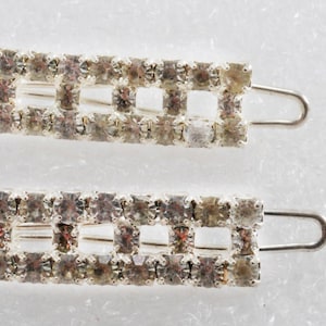 LOOK Vintage Rhinestone Hair Barrette GORGEOUS Wire Clip Back Hair Accessorie