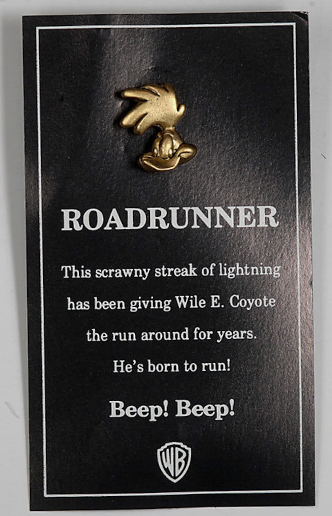 1992 Warner Brothers Road Runner Gold Tone Metal Collectible Pin