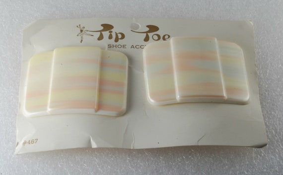 Vintage Tip Toe Shoe Accents Shoe Clips Pair Paste