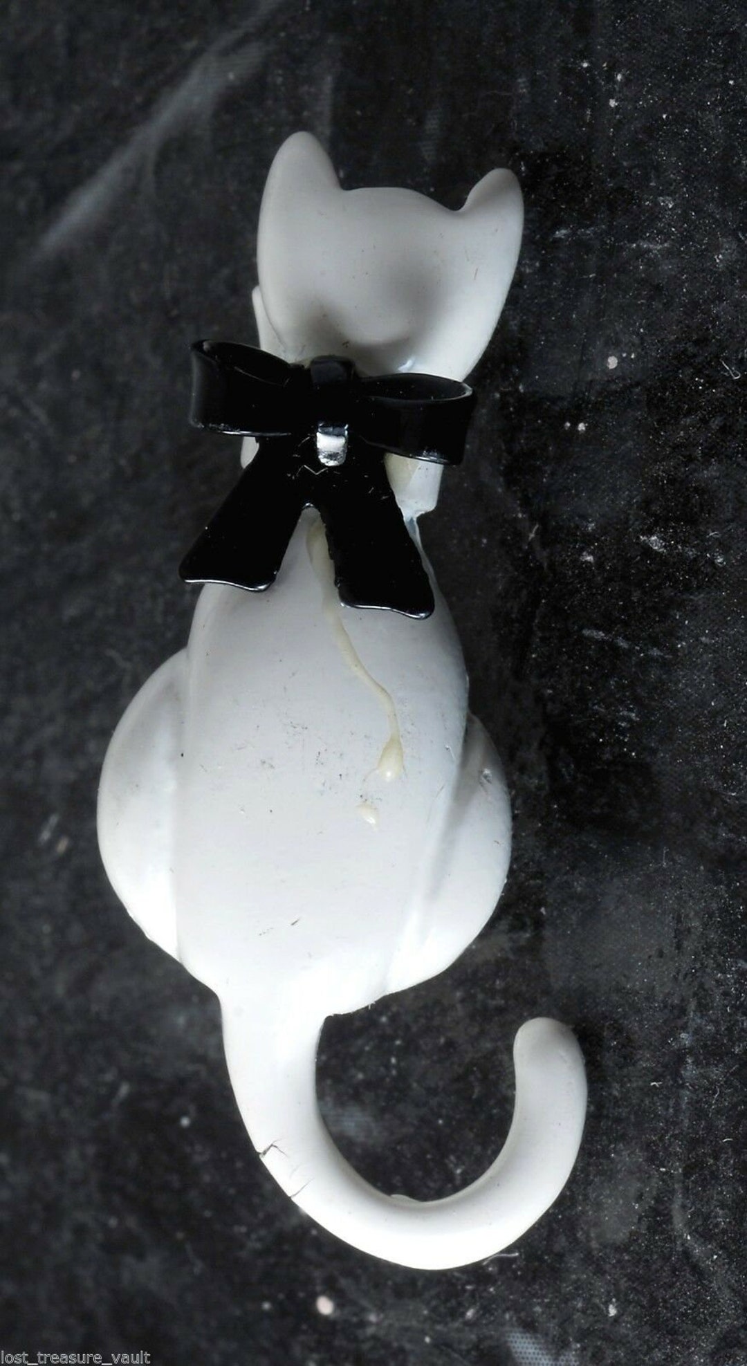 Vintage Cat Pin Brooch Black Bow Jewelry Accessory - Etsy