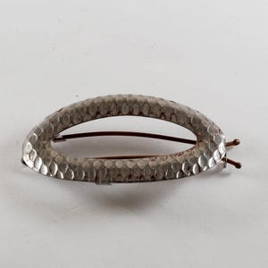Vintage Sterling Silver 925 Oval Barrette Amazing Vintage Southwestern Stamped Sterling Silver Long  main image 4