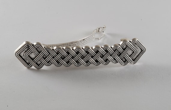 Vintage Silver Tone Metal Hair Clip Barrette Vintage 1928 Brand Metal Hair Clip Barrette Made In France  main image 4