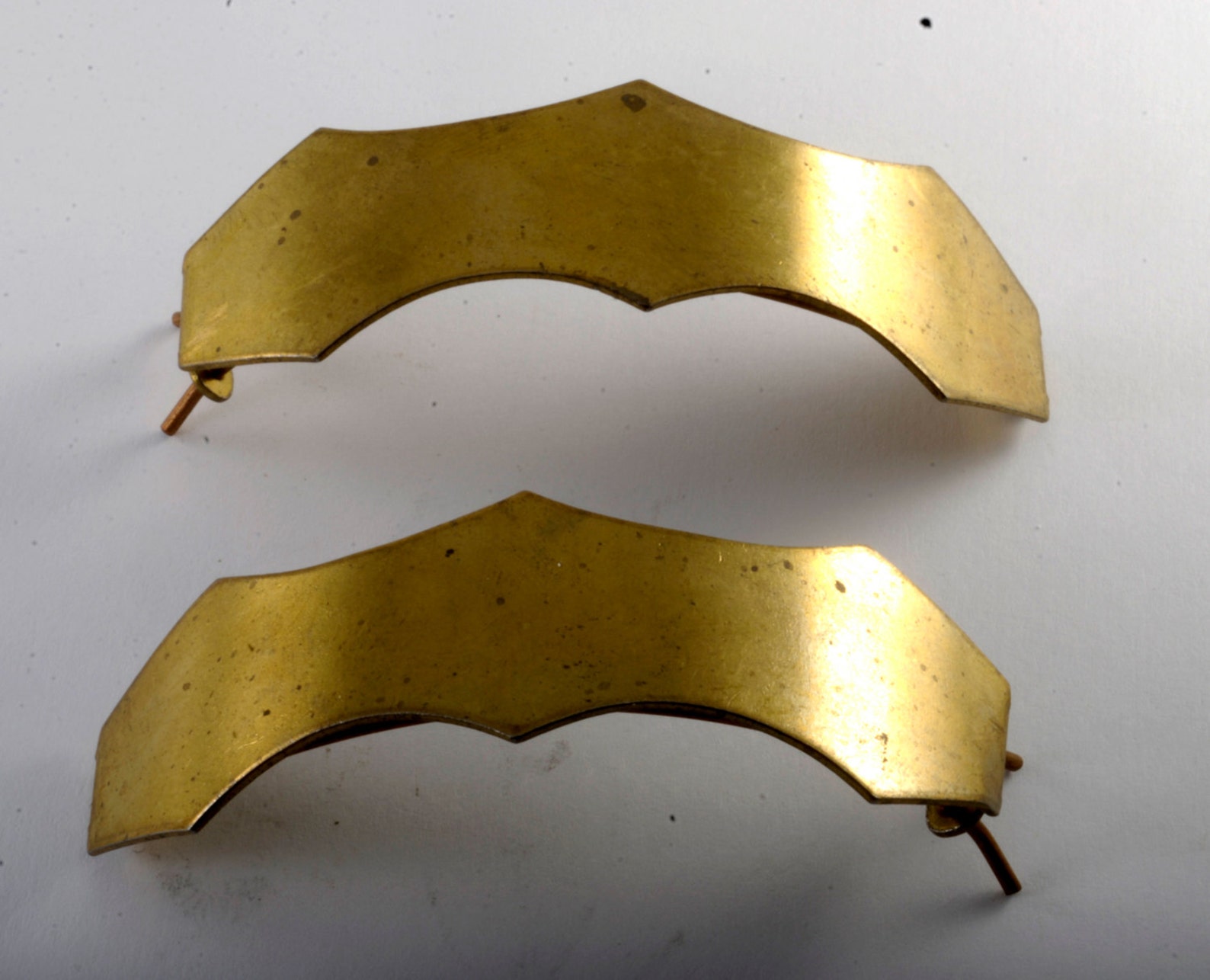 Vintage Hair Barrettes Pair Brass Metal Pointed Curve Hair Etsy
