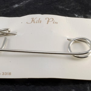 Vintage Kilt Pin Blanket Skirt Pin Silver Plated Metal NOC Nemo 3318