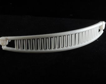 Accesorio para el cabello vintage de los años 80 con pinza de plátano de plástico blanco de 18 cm