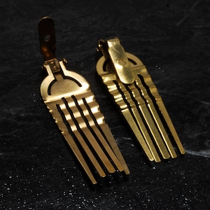 Vintage Hair Comb Hair Jewelry Making Brass Metal Wavy Tine Clip Barrette Comb