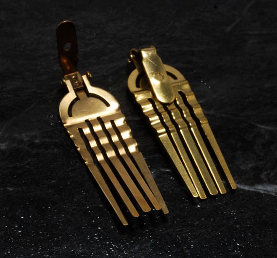 Vintage Hair Comb Hair Jewelry Making Brass Metal… - image 1