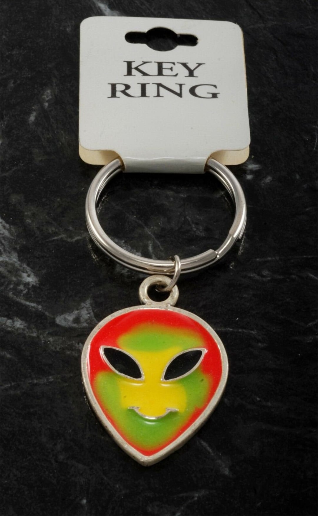 Vintage Key Chain Colorful Enamel Alien Silver Metal Extraterrestrial ...