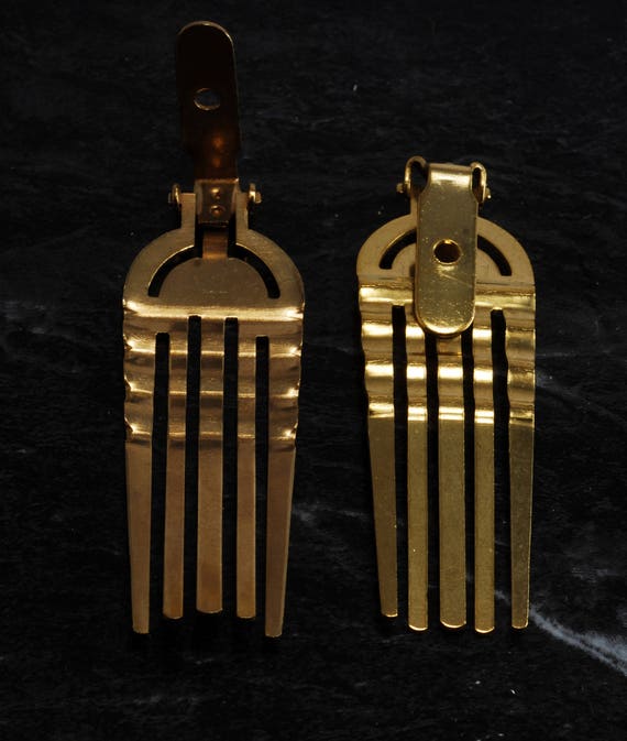 Vintage Hair Comb Hair Jewelry Making Brass Metal… - image 4