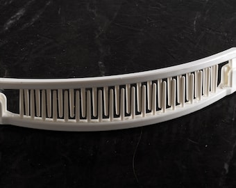 Accesorio para el cabello vintage de los años 80 con pinza de plátano de plástico blanco de 5 pulgadas