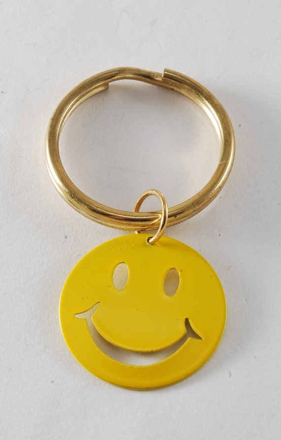 Smiley Face Keychain, Yellow Keychain, Smile Keychain… Gem
