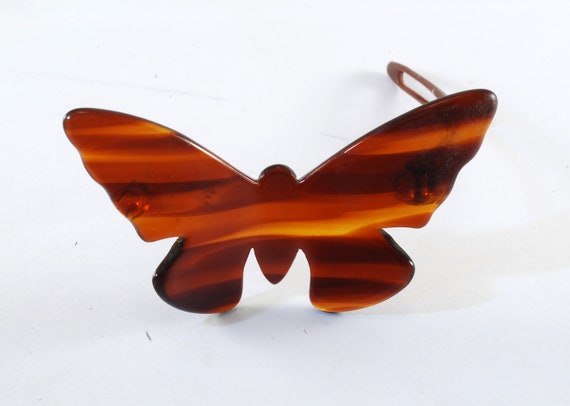 Vintage Hair Barrette Karina Butterfly Tortoise B… - image 1