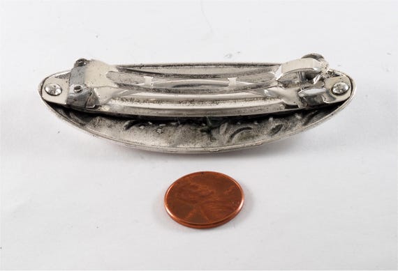 [Vintage] Silver-tone Cat Hair Barrette Vintage Hair Barrette Silver Tone Metal Kitty Cat Top Hair  main image 3