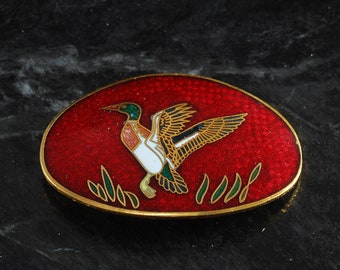 Vintage NOS Dotty Smith Enameled Mallard Duck Belt Buckle - Etsy display picture 2