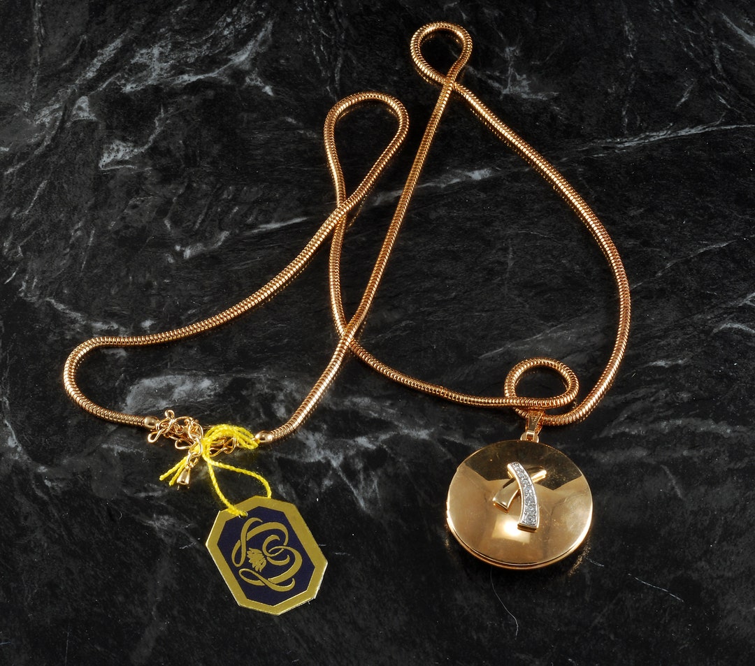 ヴィンテージ ロケットネックレス クリスタリナ ラウンド ライン