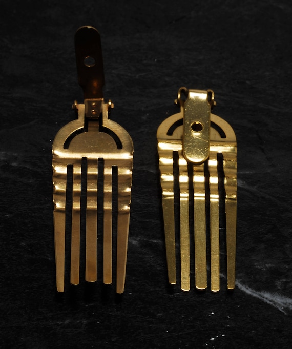 Vintage Hair Comb Hair Jewelry Making Brass Metal… - image 3