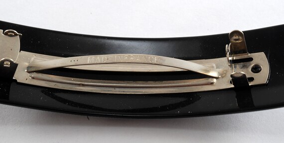 Vintage Hair Barrette Karina Made in France Signed Silver  display picture 2