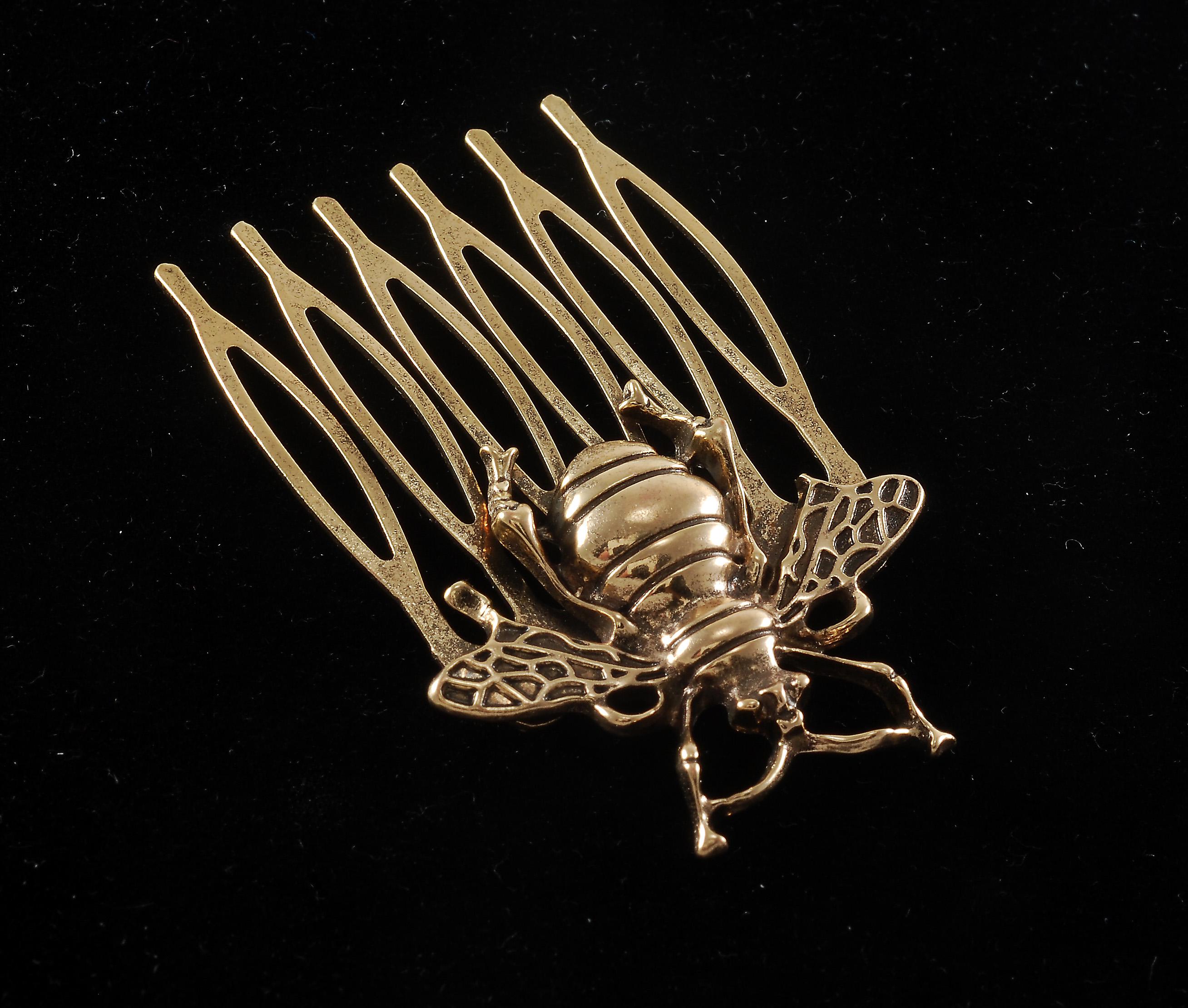 Set Di 4 Pettini Per Capelli Oro A Forma Di Ape - In Metallo E Lega, Vintage, Con Tensione Regolabile, Per Donne E Ragazze - 4