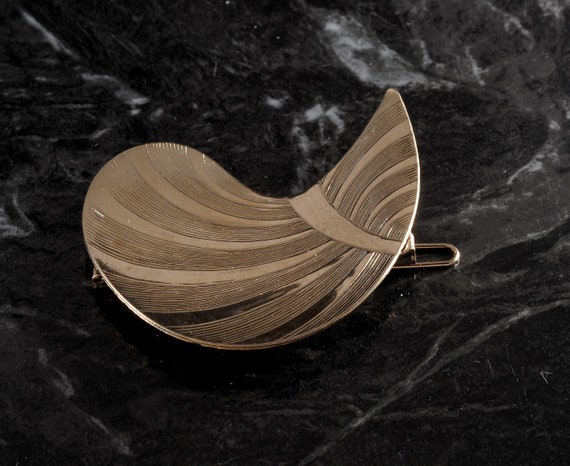 Vintage designer gold tone metal hair barrette Amazon.com : Barrettes For Women - 3inch Oval Vintage Metal  main image 4