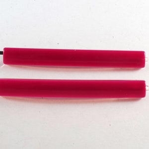 Vintage Riviera Hair Pins Bobby Pins Silver Metal Fuchsia Plastic Top Pair Accessory