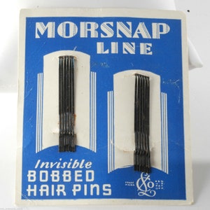 Vintage Set of 12 More Snap Line Bobby Pins NOC Dead Stock Some Rust