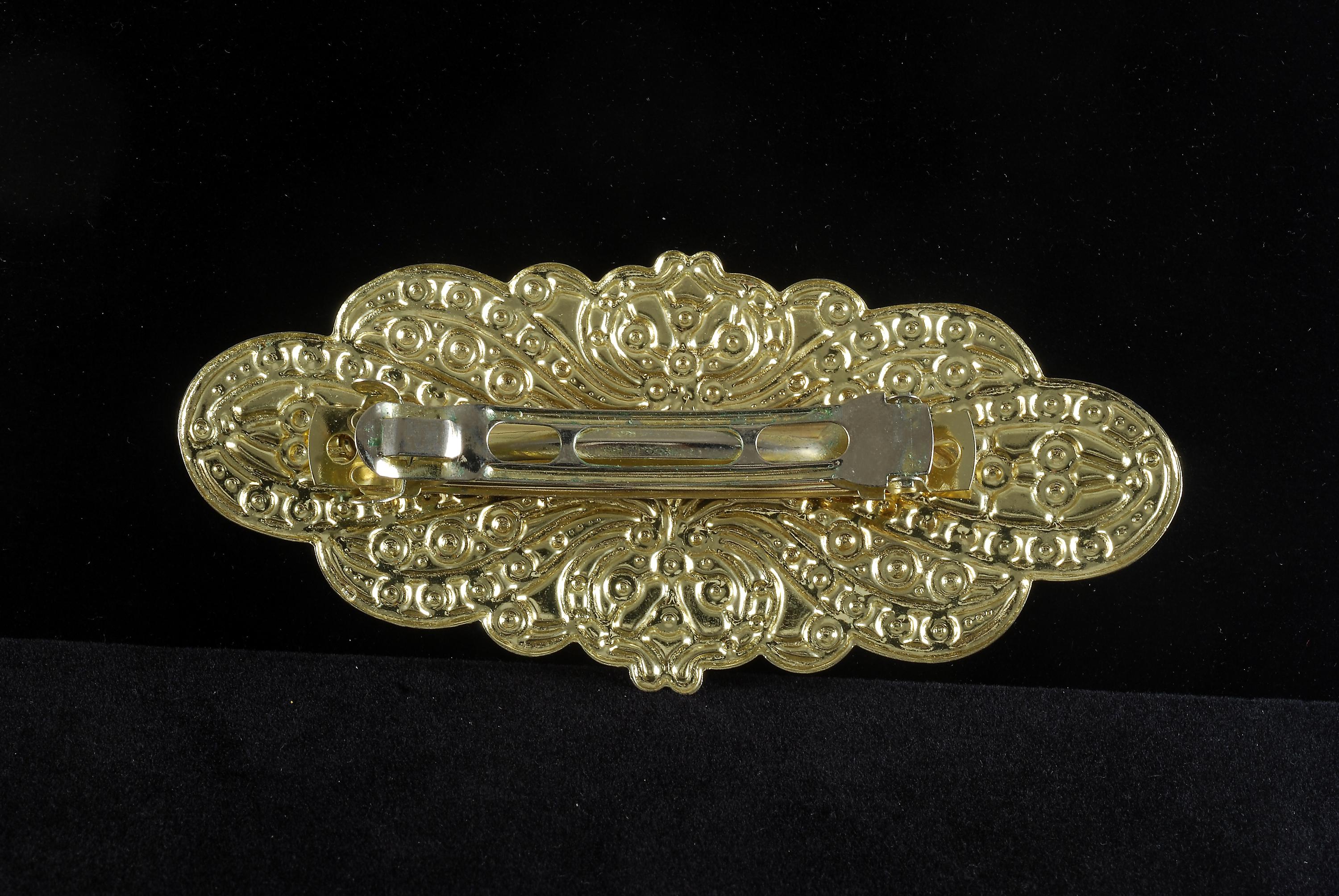 Vintage Faux Filigree Ornate Metal Hair Barret Clip 2 &1/2\