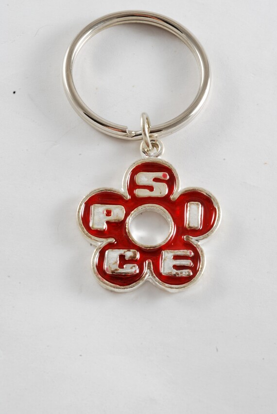 Gewürz Schlüsselanhänger rot Emaille Metall Charme Silber Ton Schlüsselanhänger Fob