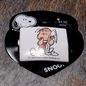 Vintage Hair Barrette Snoopy Linus Van Pelt Made in France Hair Accessorie NOC