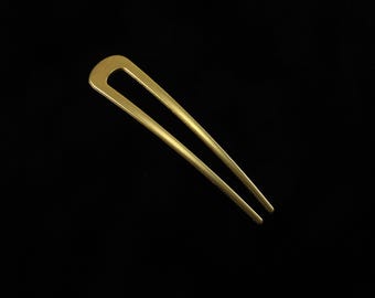 Hair Pin Gold Tone Metal Hair Fork Plain Design Accessory 3 3/4"