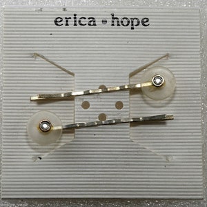 Erica Hope Clear Rhinestone Hair pin Bobby Pin Pair Hair Accessory
