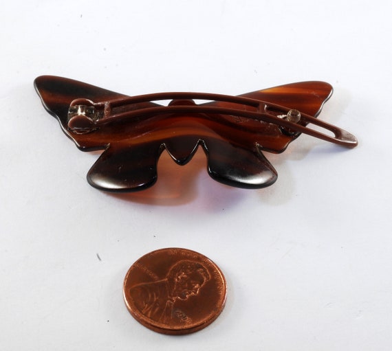 Vintage Hair Barrette Karina Butterfly Tortoise B… - image 2