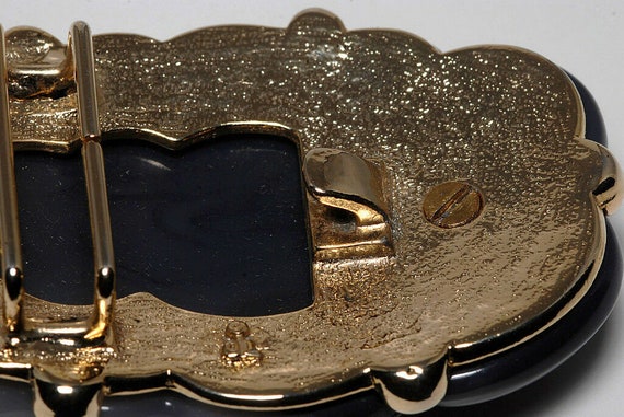 Vintage Belt Buckle Milky Black Carved Polished Lucite Plastic Signed TD Etsy UK