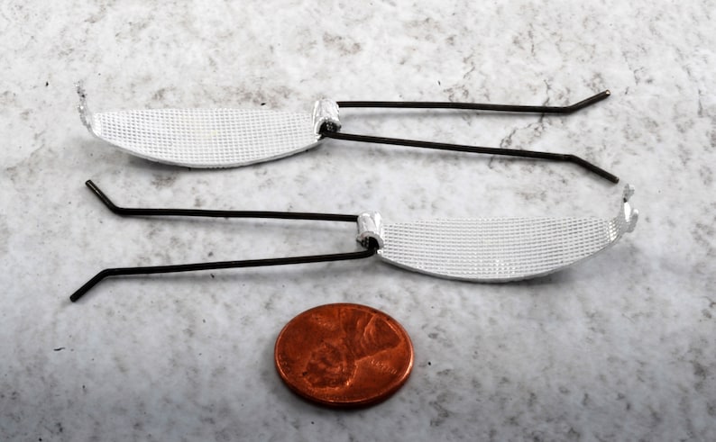 Vintage Barrette Pair Silver Tone Metal Oval Etched Design Small Light Weight C