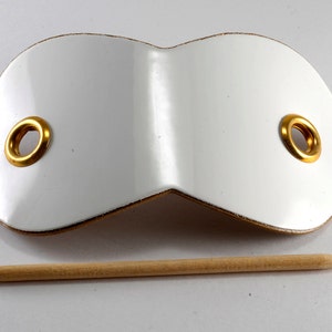 Vintage White Patent Leather Hair Barrette With Stick