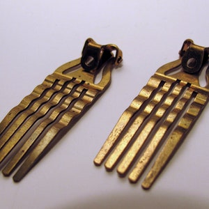 Vintage Hair Comb Hair Jewelry Making Brass Metal Wavy Tine Clip Barrette Comb