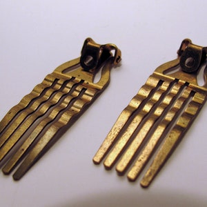 Vintage Hair Comb Hair Jewelry Making Brass Metal Wavy Tine Clip Barrette Comb