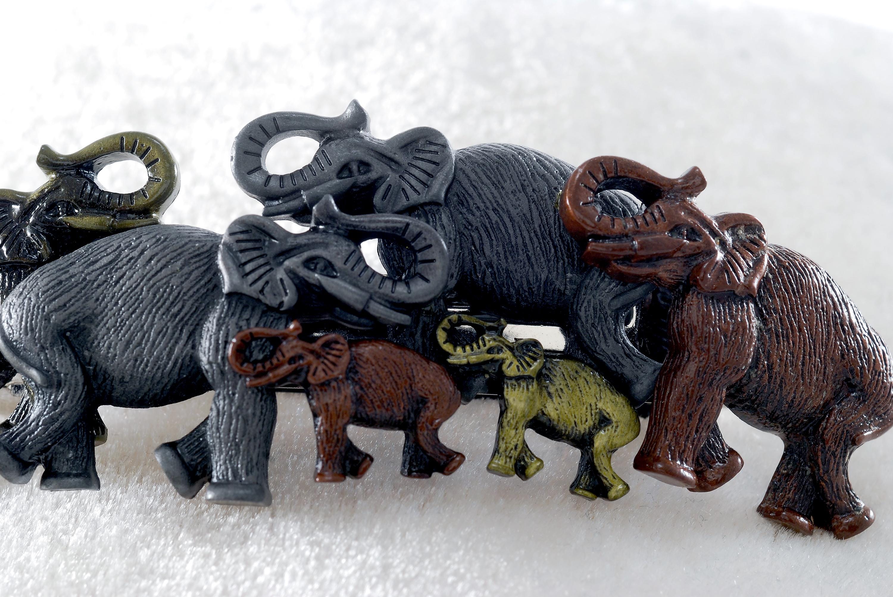 Vintage Hair Barrette Elephants Design Metal Hair Accessory  display picture 3