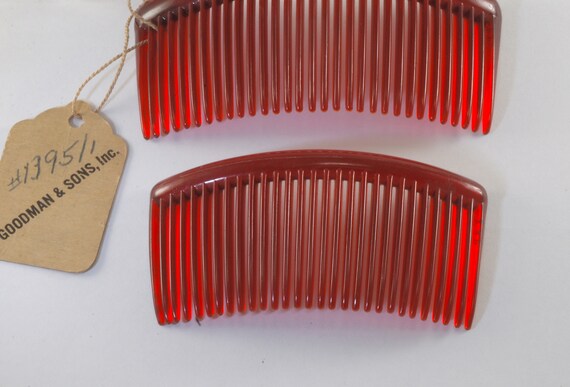 Vintage Hair Comb Side Comb Lot of 2 Signed "Good… - image 6