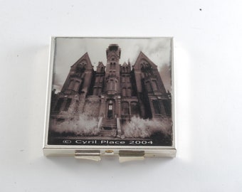 Danvers State Hospital Asylum Photo Mirrored Compact Custom and OOAK