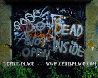 Zombie Apocalypse Do Not Open "Dead Inside" Color Photograph By Cyril Place