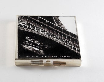 Eiffel Tower Paris France   Photo Mirrored Compact Custom and OOAK