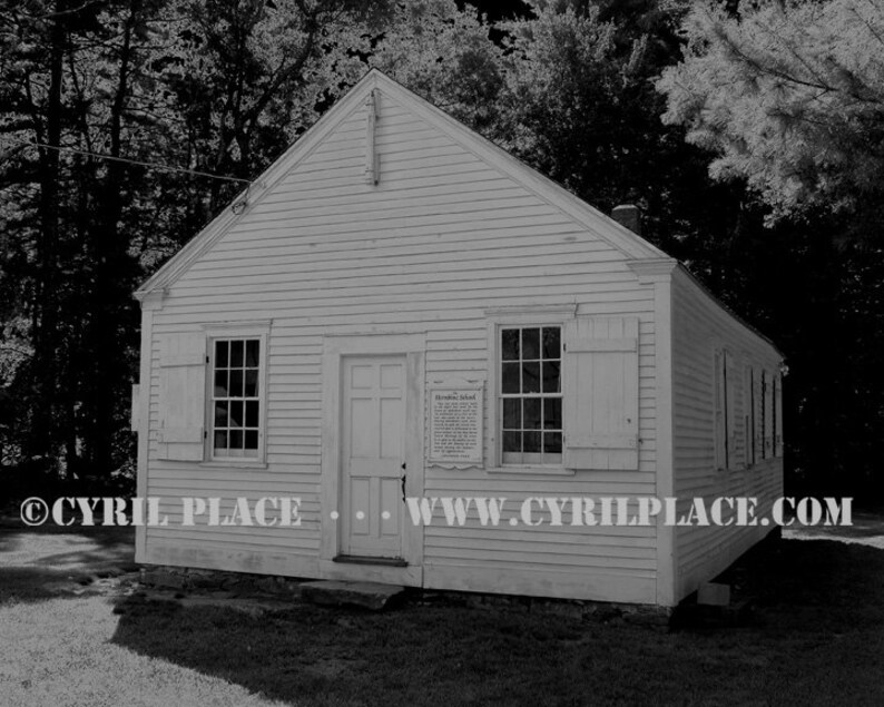 Haunted Hornbine 1 Room School House Rehoboth MA B&W Photograph By Cyril Place image 1