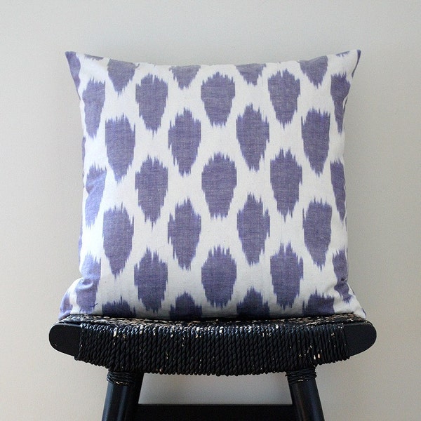 Dot Uzbek Ikat, Silk and Cotton Cushion Cover, Pillow, 45 x 45 cm, 18 inch