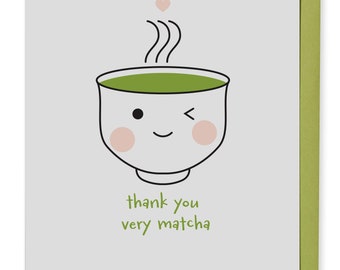 Thank you Letterpress Card | Matcha