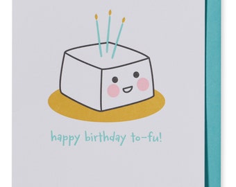 Birthday Letterpress Card, Tofu, Candles, Happy Birthday, Greeting Card, Card, Greeting Card