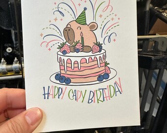Happy Birthday, Happy Capy Birthday, Greeting Card