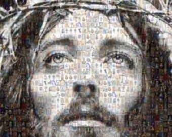 Jesus Christ HUGE Mosaic Collage of Jesus Photos By Michael Verlangieri