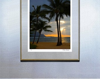 kauai surf decor hawaiian decor hawaiian art surf board surf art Hanalei Bay Sunset Fine Art Photo Kauai Hawaii By Michael Verlangieri