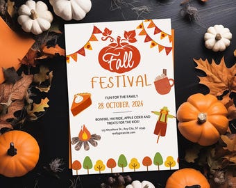 Editable Fall Festival Invitation | Harvest Party Invite (Canva Template)